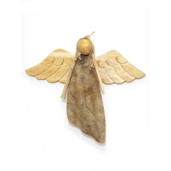 Anioł Hand Made z surowego drewna wiszący 35x40cm